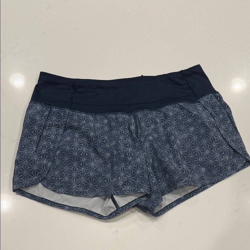 Lululemon Athletica Navy Geometric Athletic Shorts